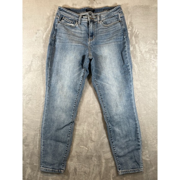 Judy Blue Jeans Slim Fit Womens 9/29 Blue Distressed Stretch Denim JB82176MD - Picture 1 of 12